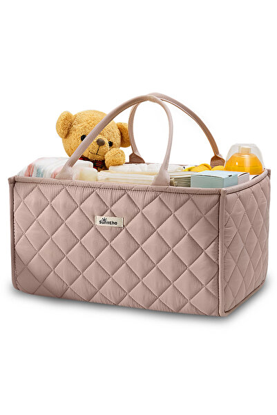 Sunveno Foldable Baby Nursery Organizer Caddy with Removable Dividers & Carry...