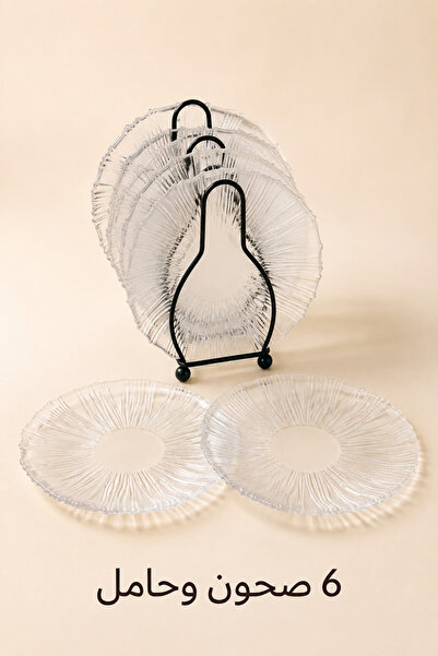 Alakhmas Transparent 6 Even Division Platter Set with Black Stand for Dessert...