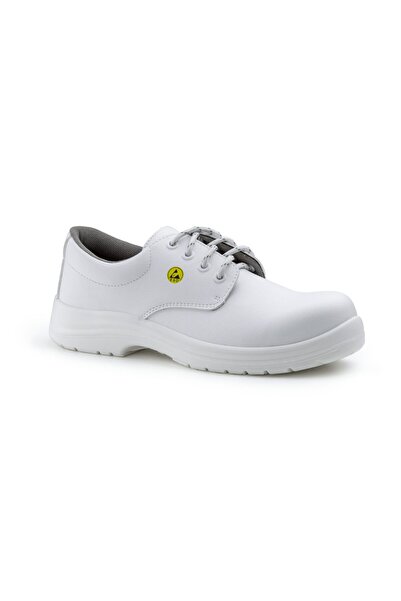 Interbabis Pantofi de protecție Moon S2, piele, bombeu compozit, ESD, alb
