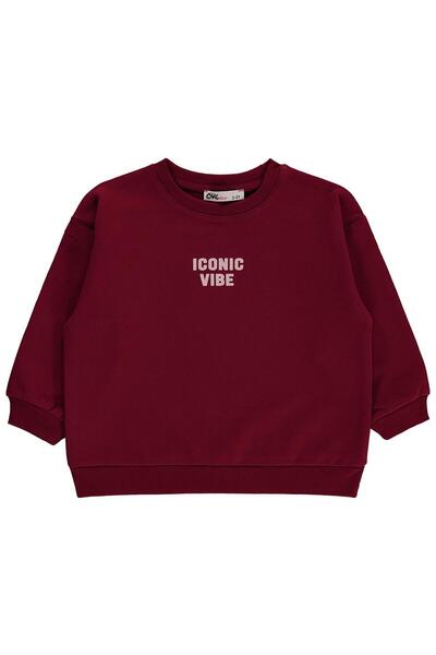 Civil Girls Basic Sweatshirt for Ages 2-5 - Burgundy