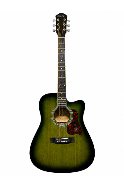 MegArya 41" Green Sunburst Acoustic Guitar | Full Size Cutaway | Alloy Steel ...