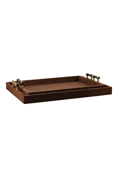 Sagebrook Home S/2 18/20"winston Brn Suede/tigers Eye Hardware Tr