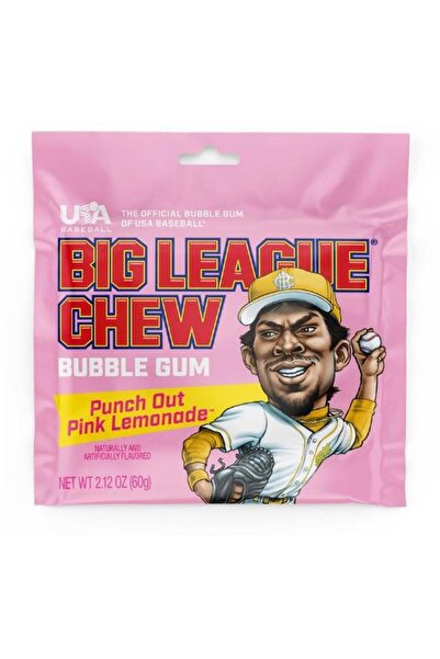 big league chew Punch Out Pink Lemonade Bubble Gum 60g
