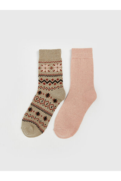 LC Waikiki Patterned Wool Women's Ankle Socks 2 Pack