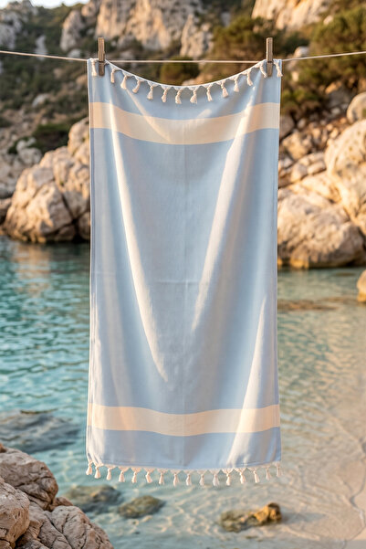 REMSA 100% Cotton Geometric Patterned Beach Towel Bath Sauna Sea Towel Peshte...