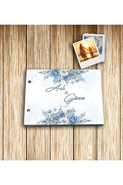 Kendin Yap Anı Defteri Scrapbook Fotoğraf Albümü | 20x25 cm | 12 Yaprak 24 Sayfa Siyah Kalın Kağıt | Vidalı Tasarım | 24 Sticker Fotoğraf + Beyaz Jel Kalem Hediyeli