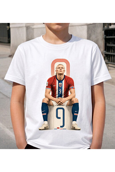 STİL-X Erling Haaland Printed Children's and Youth T-Shirt, Soft Textured Fabric