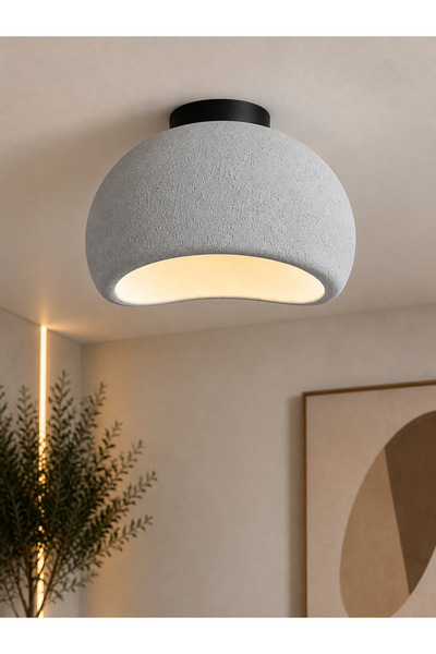 Lambadar Titan Model Premium Beton Dokulu İskandinav Tasarım Plafonyer Gri Av...