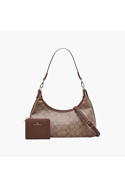 Chrisbella Monogram Print Shoulder Bag with Wallet