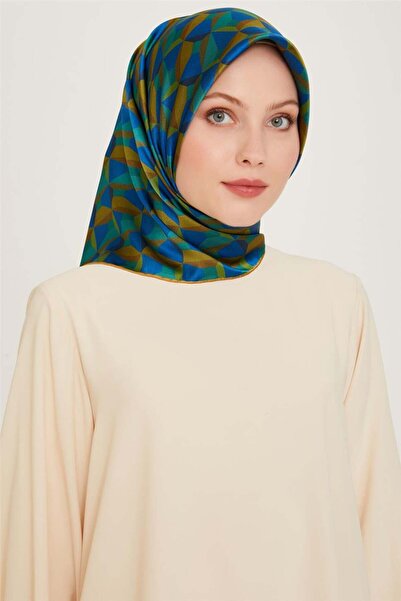 Armine Tivil Silk Scarf 9204-33 Blue Mixed Pattern