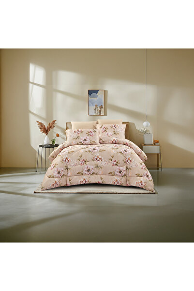 Lifestyle Super King Floral Print 6 Piece Reversible Comforter Set - 260x240cms