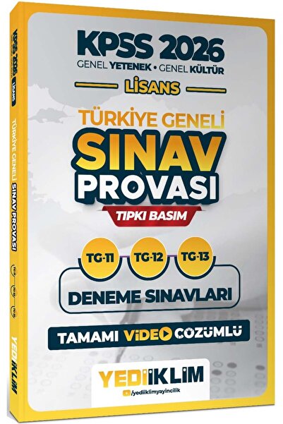 Yediiklim Yayınları 2026 KPSS Lisans GY-GK Türkiye Geneli Sınav Provası Tıpkı...