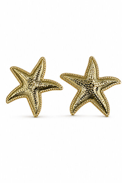 Jack Ferrero Large Size Yellow Bijouterie Earrings with Starfish Figure