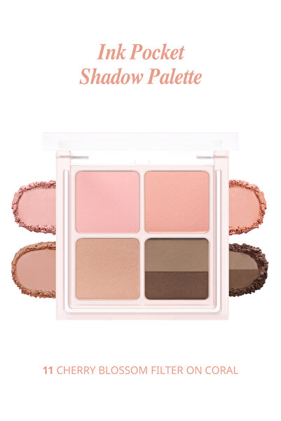 PERIPERA Mat Tonlarda 4lü Far Paleti Ink Pocket Shadow Palette (11 Cherry Blo...