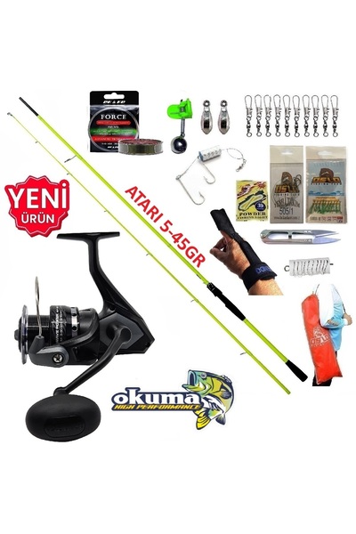 Okuma Wave Power 3000 210cm 5-45gr Karbon High Tech Kıyı Olta Takımı Seti