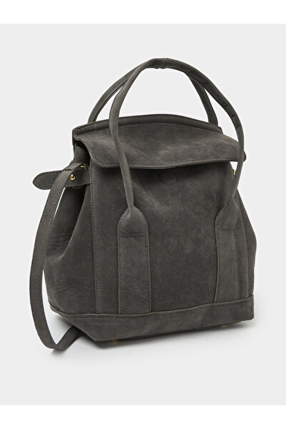 Styli Grey Microsuede Handbag