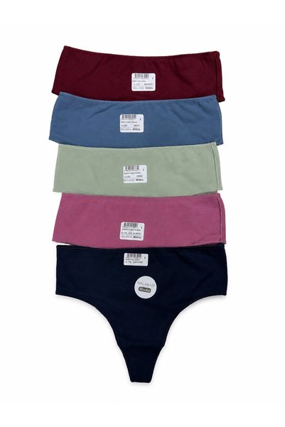 SOFT AURA Set de 5 chiloți colorati modal, tanga (string) cu talie joasă