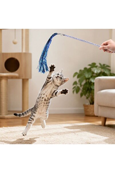 idei Cat toy with rustling paper that produces rustling sound, durable rod, s...