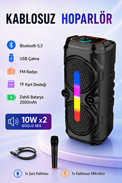 Abbruch Kablosuz Bluetooth Hoparlör 10W x2 Güçlü Ses, Bluetooth 5.3, FM Radyo...