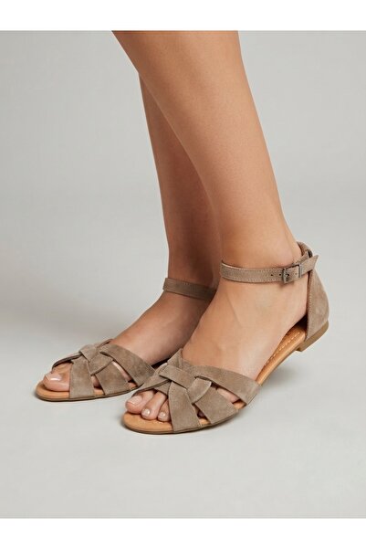 Rüya Shoes Comfortable Genuine Leather Women's Sandals with Suede Poly Sole S...