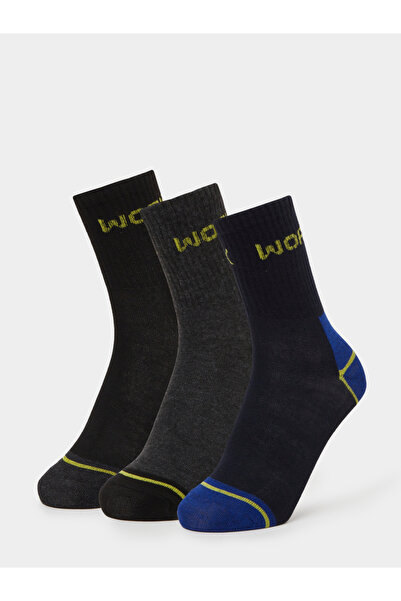 Styli Pack of 3 - Contrast Detail Cuff Crew Socks