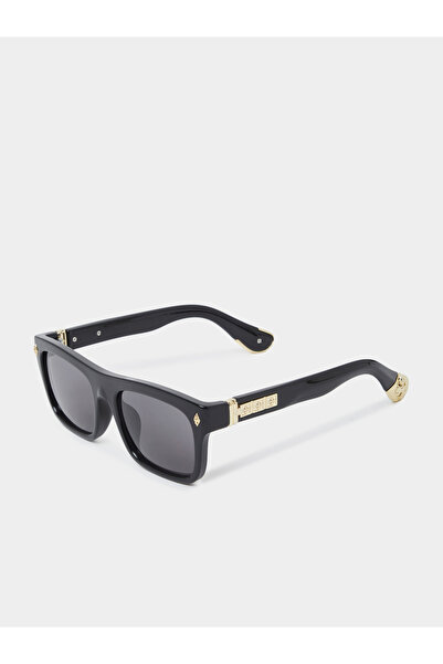 Styli Black anf Gold Solid Square Frame Sunglasses