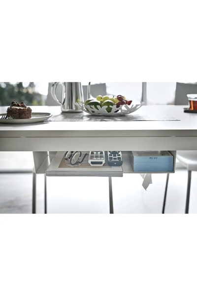 NO BRAND YAMAZAKI HOME Etajeră sub masă tip turn - Oțel Alb