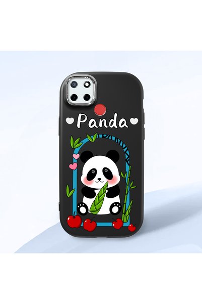 Hontinga Realme C25 Compatible Case Camera Protector Black Silicone Couple Ph...
