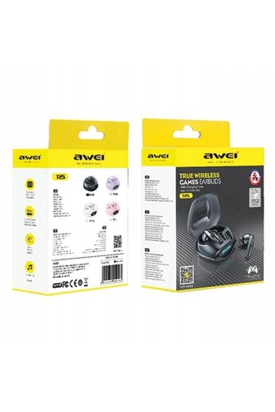 NO BRAND CĂȘTI INTRACANALARE AWEI T25 TWS BLUETOOTH 5.3 NEGRU