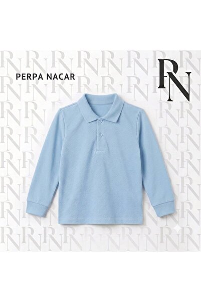 Nacar Okul Formaları Unisex Çocuk Uzun Kollu Polo Yaka Tişört