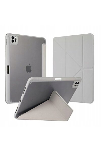 NO BRAND Husă inteligentă cu suport iPad Air 13 2024 alb/alb