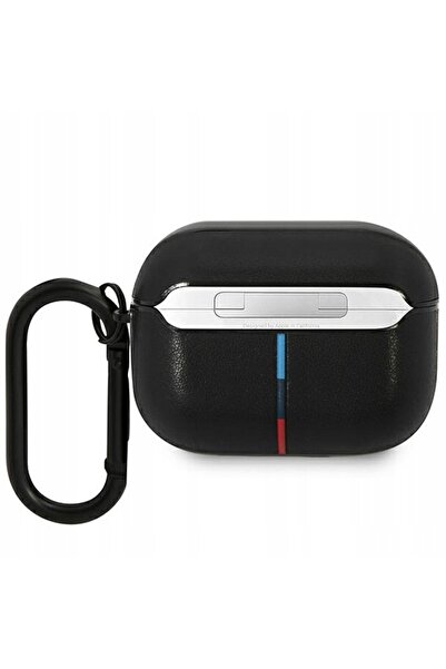 BMW Husă BMAP22PVTK pentru AirPods Pro, neagră, din piele, cu design curbat.