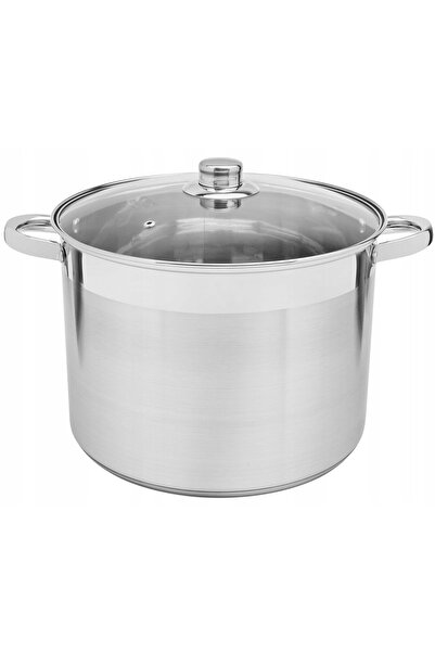 Tadar Oală 12 L simplă din inox cu capac, pentru inducție și gaz