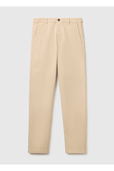 United Colors of Benetton Men's Beige Slim Fit Chino Trousers