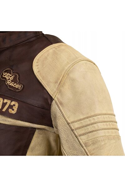 NO BRAND Jachetă de motociclist din piele pentru bărbați W-TEC Retro 5XL