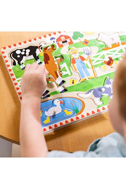 Melissa & Doug MELISSA&DOUG Puzzle sonor din lemn Fermă Old McDonald's
