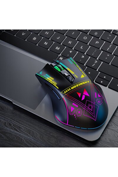 WOZINSKY Mouse wireless RGB WMGB-3200 - Negru