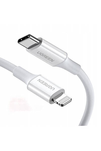 NO BRAND Cablu MFi USB-C – iPhone Lightning 20 W, 3 A, 0,25 m – alb