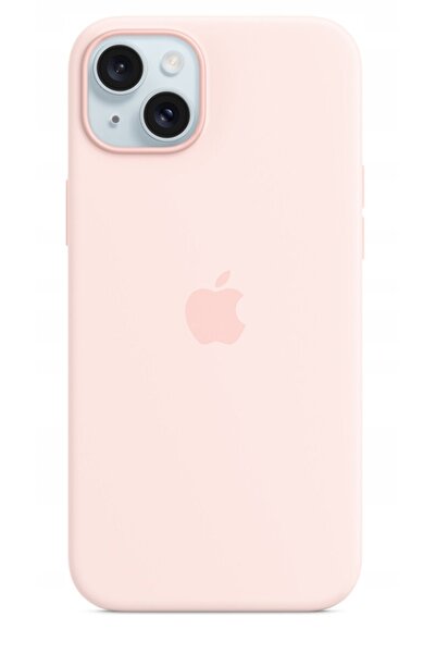 Apple Husă de silicon pentru MagSafe pentru iPhone 15 Plus roz deschis