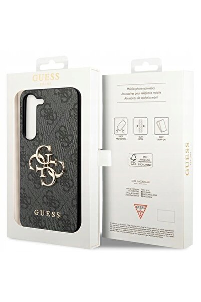 NO BRAND Husă Galaxy S24, Guess 4G, cu logo metalic mare, din piele, elegantă