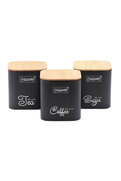 Maestro Chlebak oțel negru + lemn 36,5 cm recipient pentru pâine modern