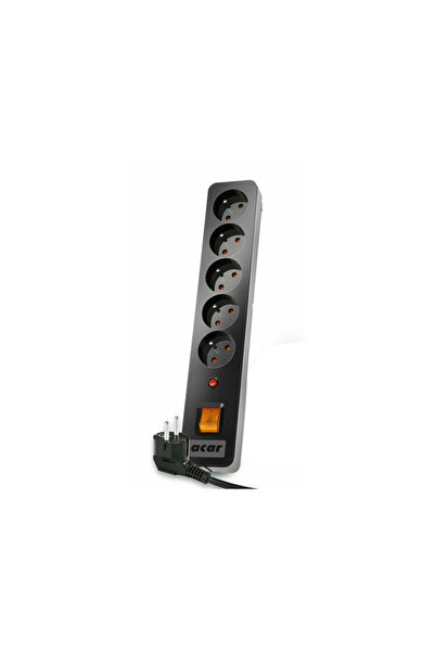 ACAR Prelungitor X5 cu 5 prize PL 230V, 3m - Negru