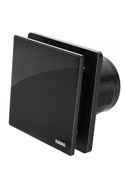 NO BRAND Ventilator de baie EVO 100 Negru lucios cu sticlă și senzor de umidi...