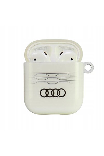 NO BRAND Husă Audi IML cu model geometric pentru AirPods 1/2, albă
