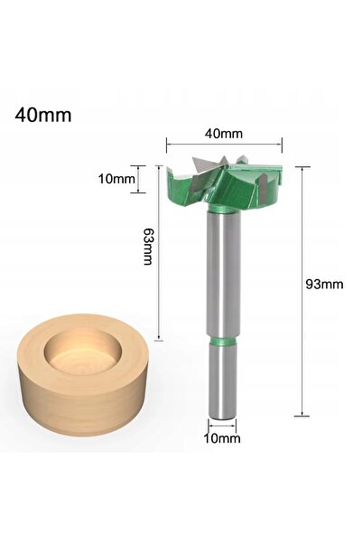NO BRAND Freză carotieră din carbură cu 3 caneluri, 40mm, tijă de 10mm