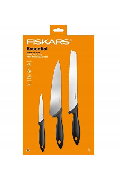 FiSKARS Set esențial de 5 cuțite (de bucătărie + de bucătar) în cutie