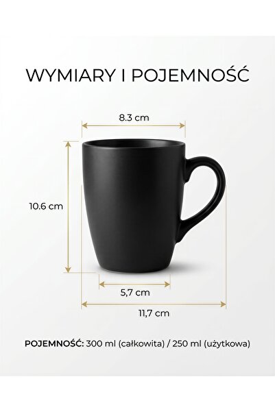NO BRAND SET DE CĂNI 6 CĂNI NEGRE PENTRU CAFEA ȘI CEAI KAMIONKA 300 ML