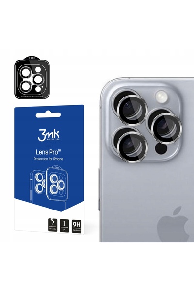 3MK Protecție Lentilă Pro iPhone 16 Pro/ 16 Pro Max Argintiu Titan
