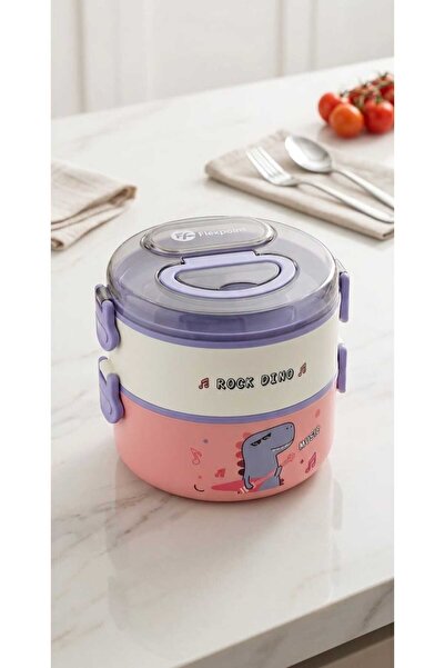 ALPA STORE Fixpoint 1200 ml Double Lunch Box Stainless Steel 2-Tier Lunch Con...