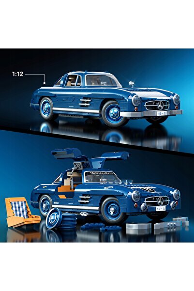mattel Cărămizi de construcție model Mercedes-Benz 300 SL, scară 1:12, 1600 e...